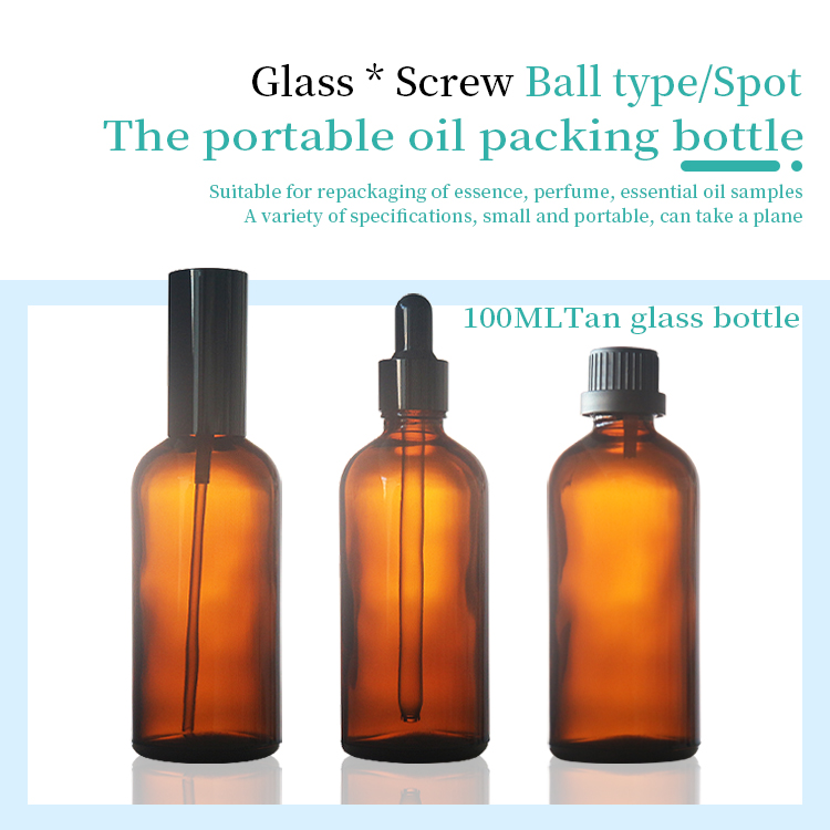 100ml amber glass dropper bottle