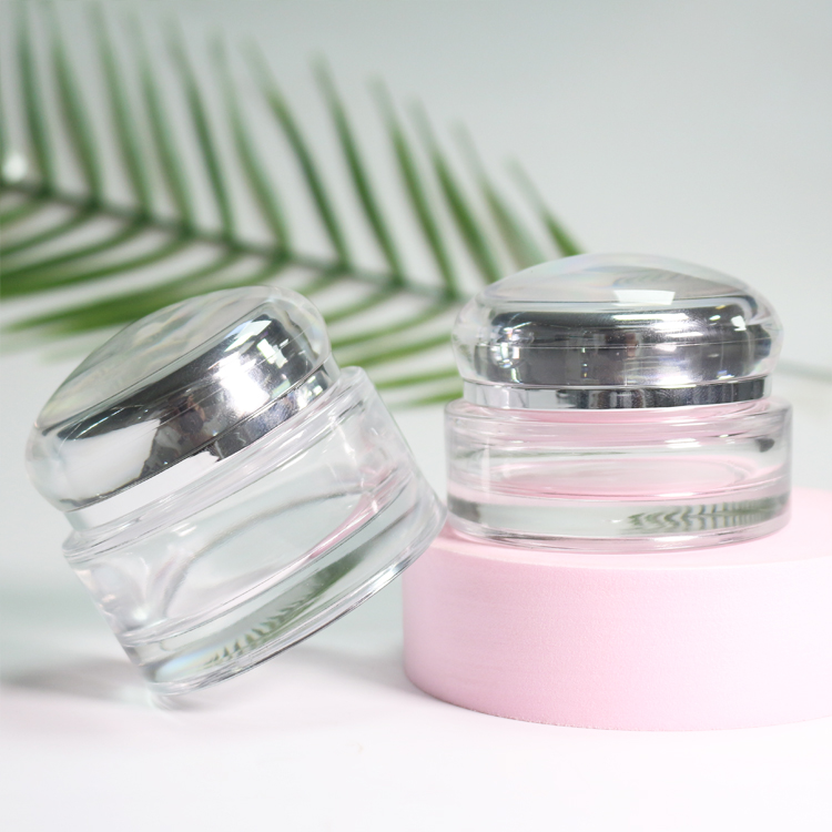 Clear 2 oz Cosmetic Jars Wholesale 40ml Cream Cosmetic Jars With Gold Lids