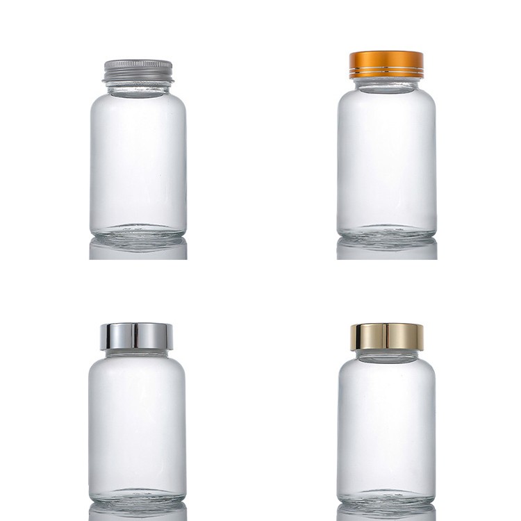 120ml Glass Frosted Clear Pill Bottles Cordyceps Empty Pill Bottles For Sale
