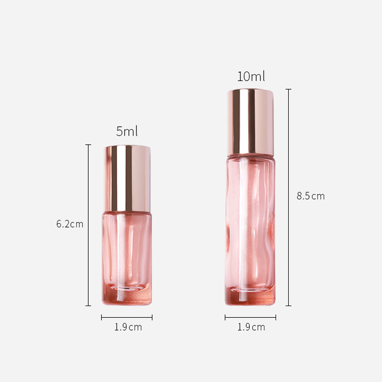 pink 5ml glass roller bottle