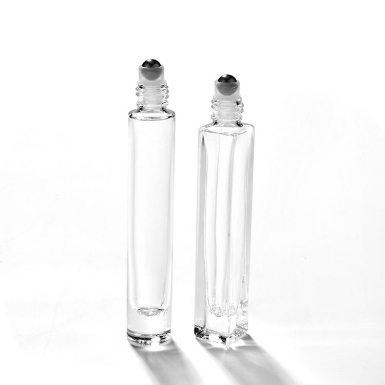 Clear Rectangle Roll On Bottles 10ml Square Perfume Roller Bottles Bulk