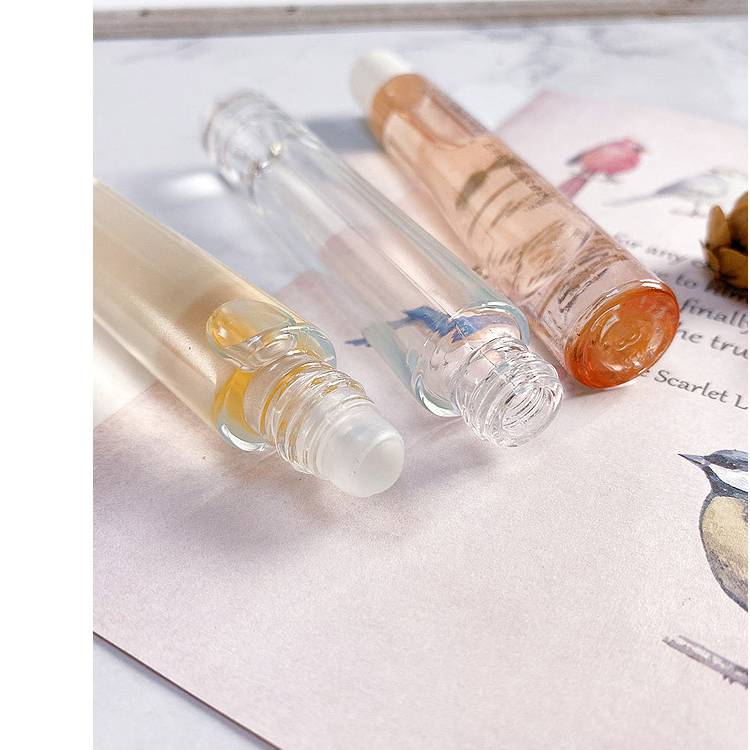 Clear Round 10ml Essential Oil Roller Bottles Glass Roll On Bottles With Cap