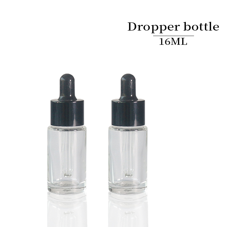 Essential Oil Flat Shoulder Clear 16ml Glass Tincture Bottles Wholesale