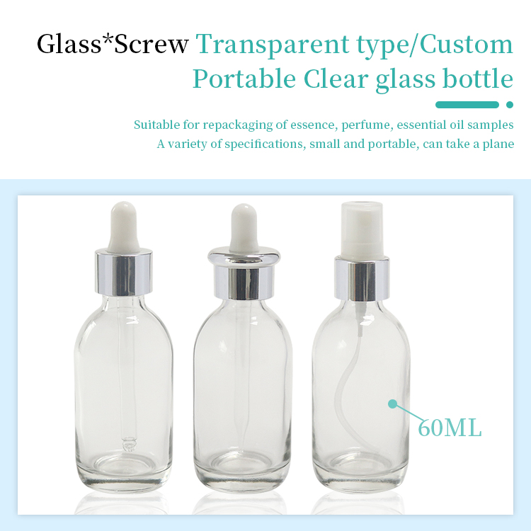 clear 2 oz dropper bottle