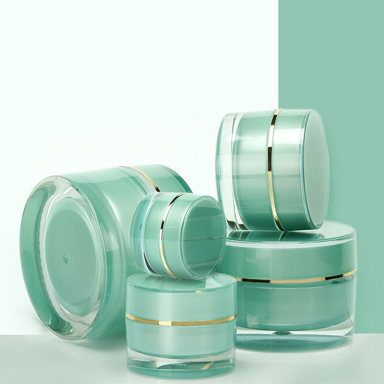 5g 10g 50g Green Acrylic Jars Wholesale 20g 30g Acrylic Face Cream Jar