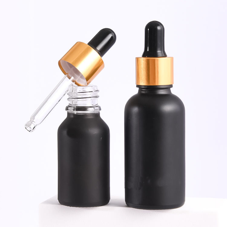 Hair Oil Body Oil Matte Black 5ml 15ml 30ml Glass Dropper Bottle Wholesale