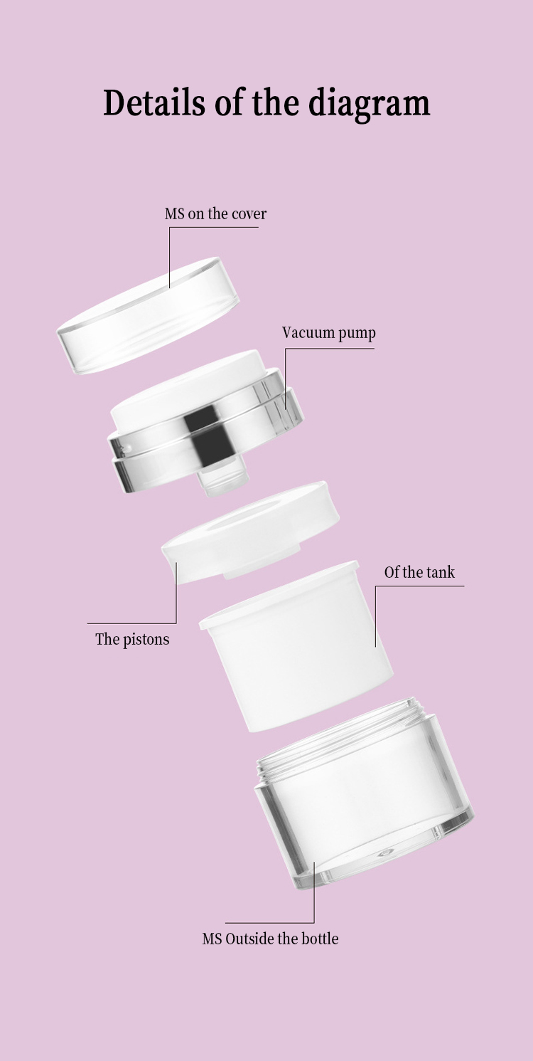 airless white acrylic jars