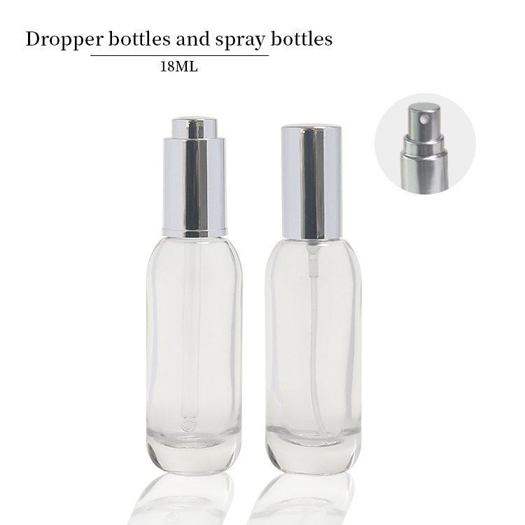18ml Clear Glass Dropper Bottles Round Hair Oil Bottle With Dropper Cap Custom