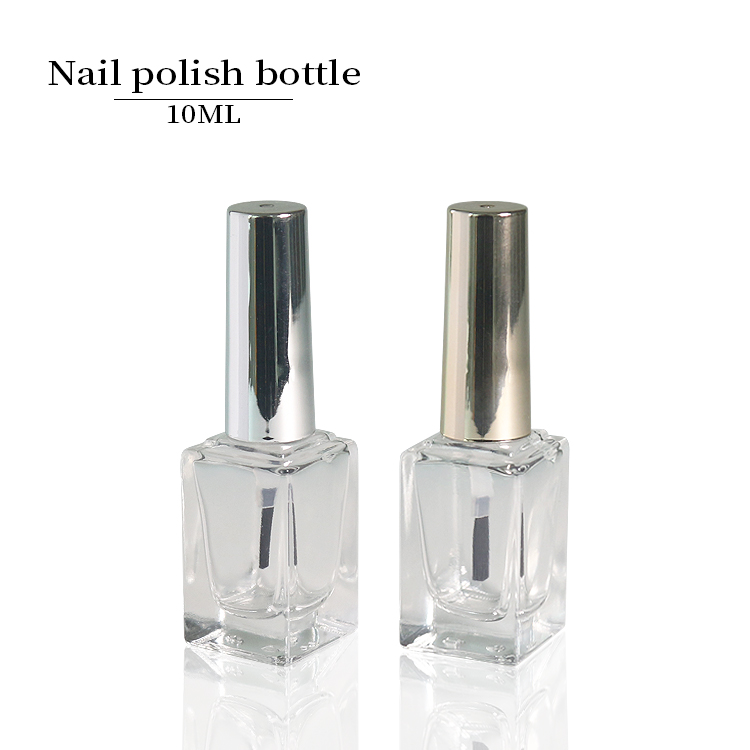 10ml Square Empty Fingernail Polish Bottles Clear Empty Nail Varnish Bottles
