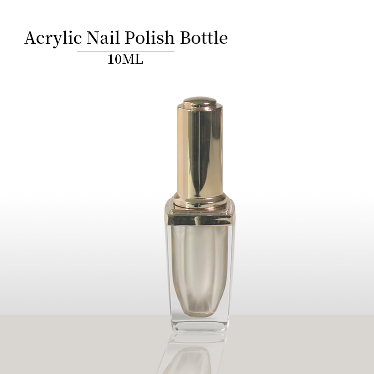Acrylic 10ml Empty Nail Polish Bottles Gold Square Bottle Nail Polish Suppliers