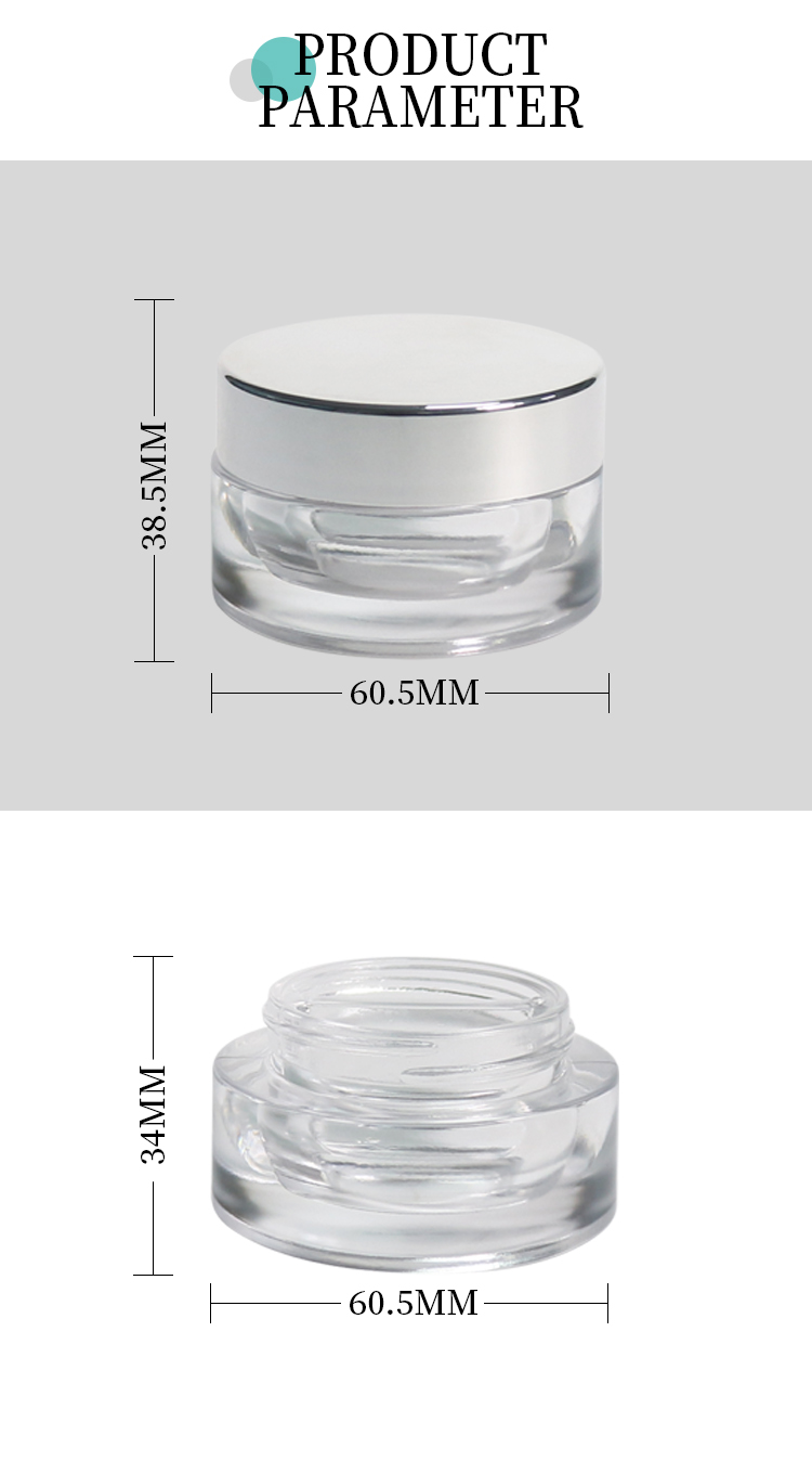 20g clear glass cream jars
