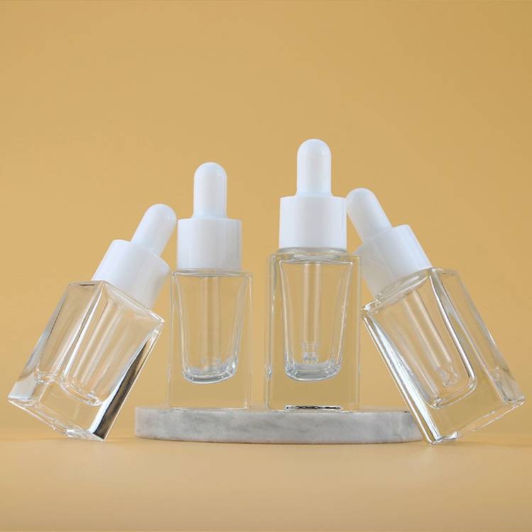 15ml Clear Square Dropper Bottles Hair Oil 10ml Tincture Dropper Bottles Custom