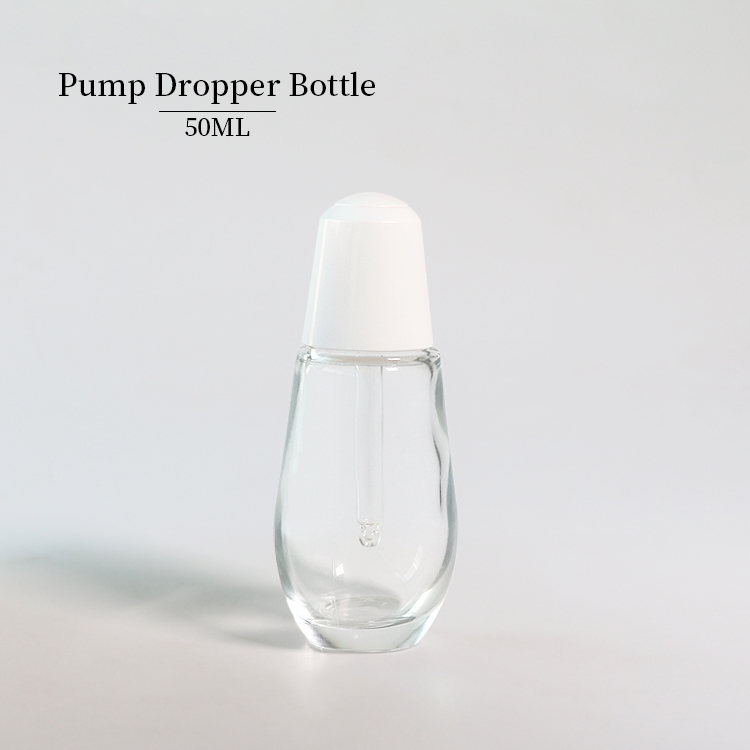 Custom Round 50ml Glass Dropper Bottles Clear Glass Dropper Bottles Wholesale