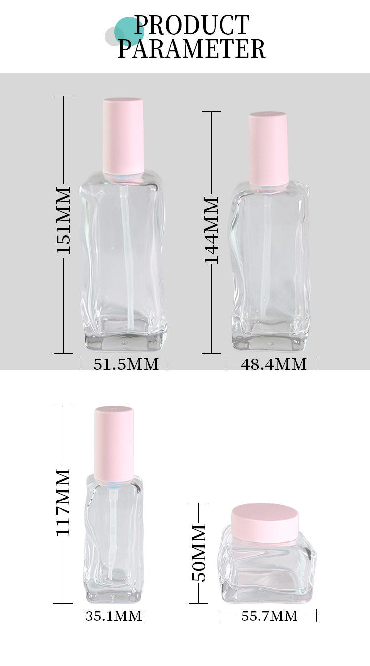 Square Pink Cosmetic Containers
