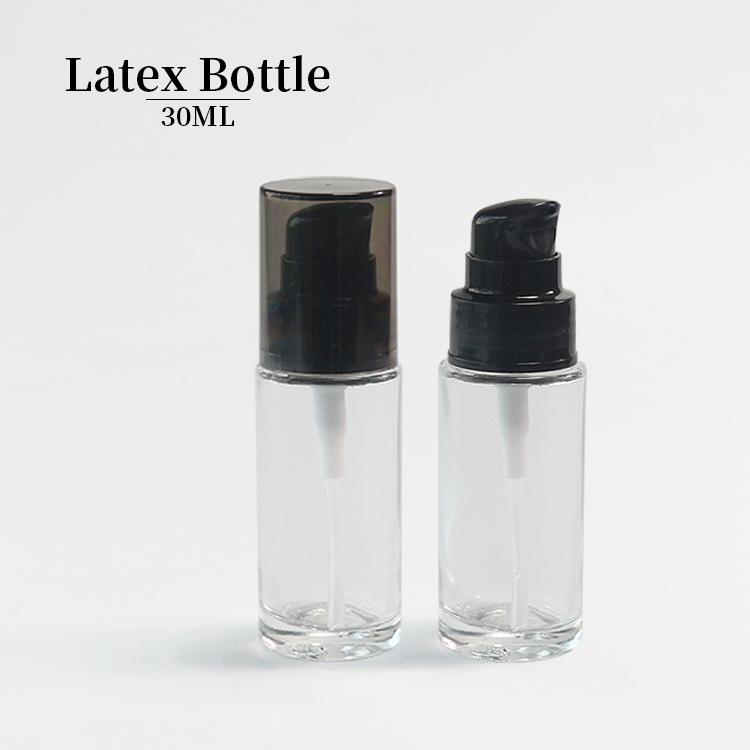 Custom 30ML Lotion Foundation Bottle, Clear Glass Lotion Pump Bottles