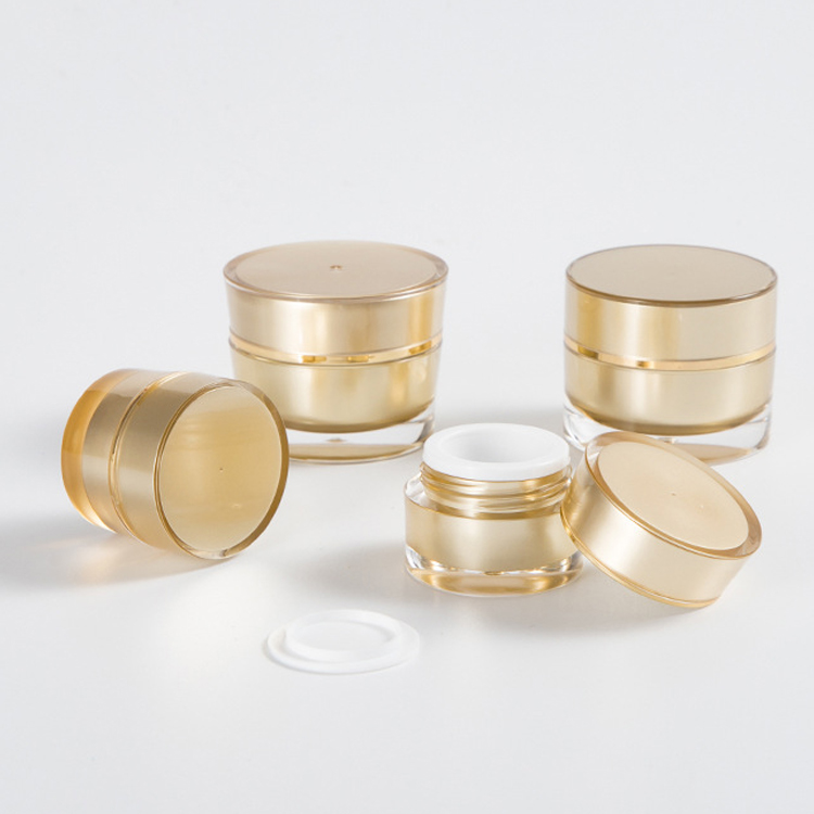 Gold 5g Mini Cosmetic Containers Sample Travel 10g Container Jar Plastic
