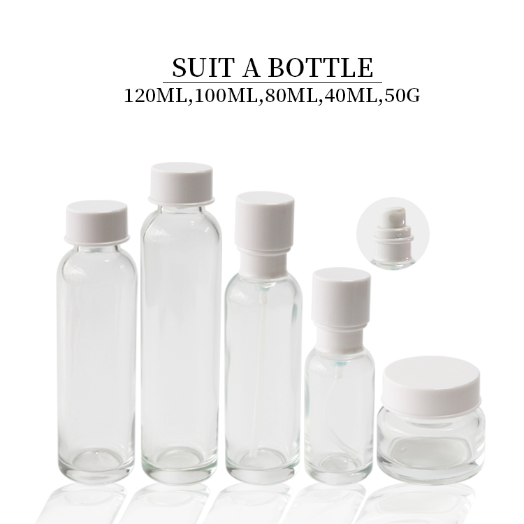 Luxury White Glass Lotion Containers, Empty Cosmetic Containers Wholesale