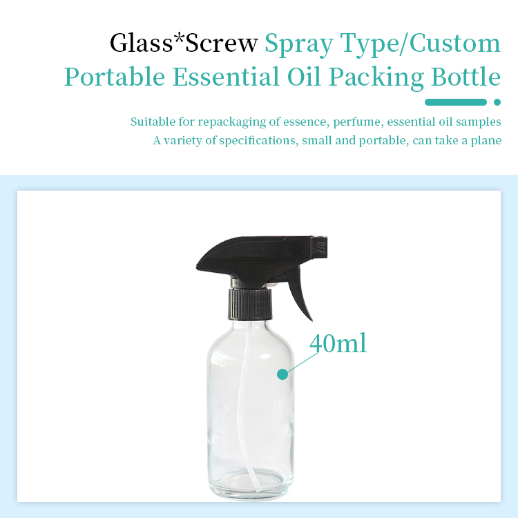 250ml Glass Clear Alcohol Safe Spray Bottle