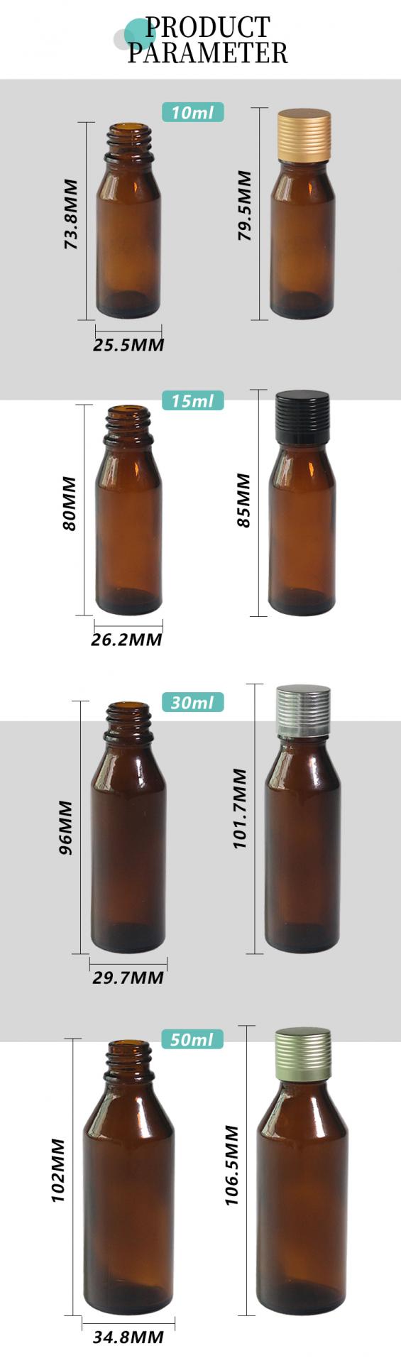 Stock 10ml 15ml 30ml  Amber Medicine Bottles