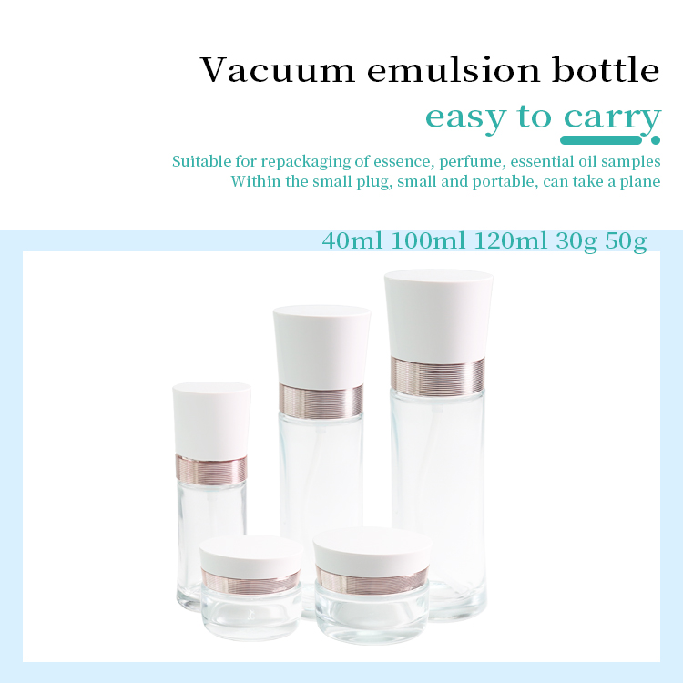 Glass Lotion Containers With White lid