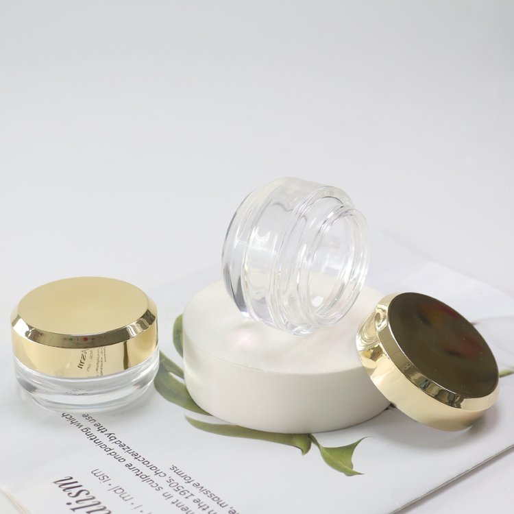 30g 50g Luxury Aluminum Cosmetic Containers Glass Jar Cosmetic Packaging