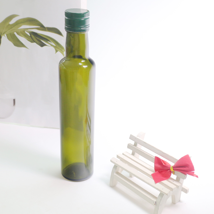 Wholesale 160ML Round Glass Olive Oil Bottle Glass Empty Green Wine Bottle