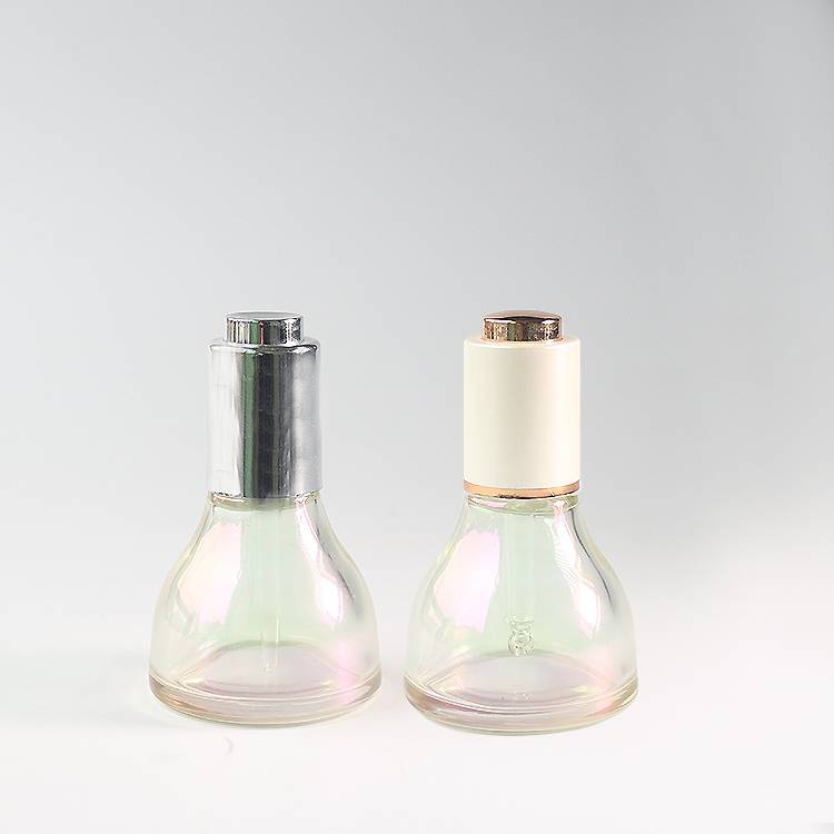 Wholesale Clear 40ml dropper bottle, Color transparent electroplated bottle