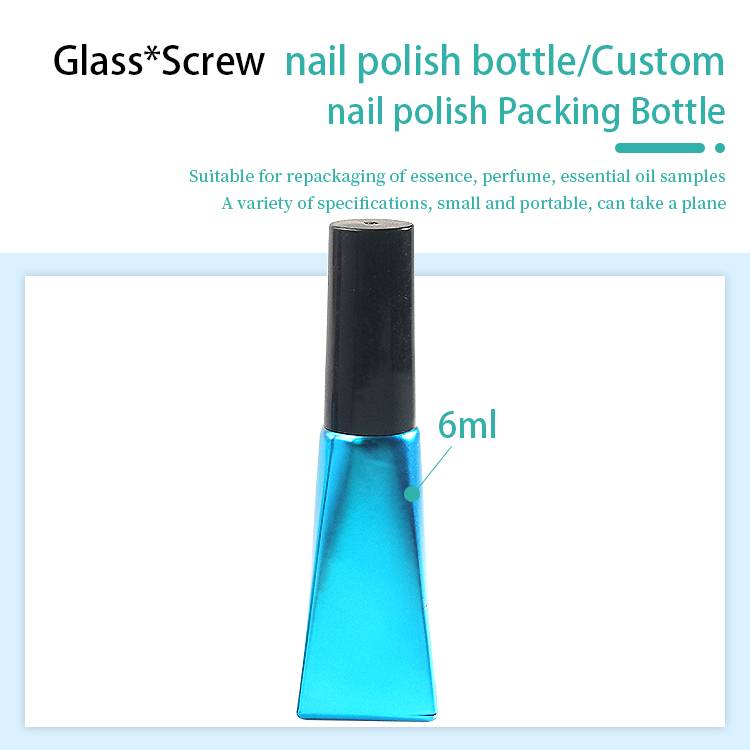 Blue Colored 6ml Nail Polish Bottle
