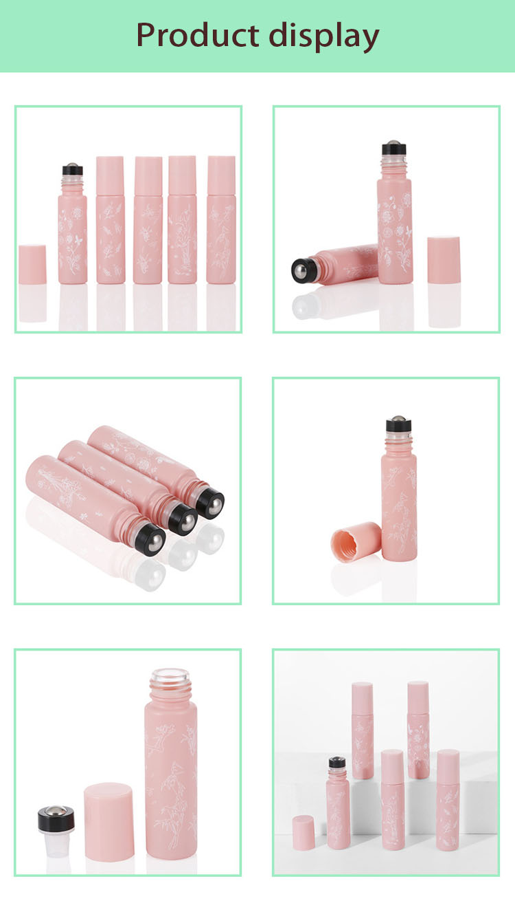 Luxury Pink Glass Mini Roll On Bottles