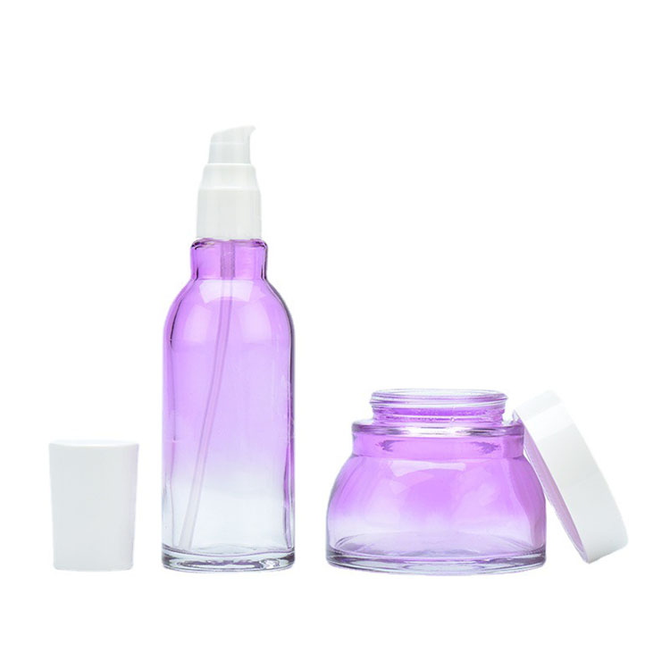 White purple Gradient Empty Cosmetic Containers Cosmetic Jars And bottles
