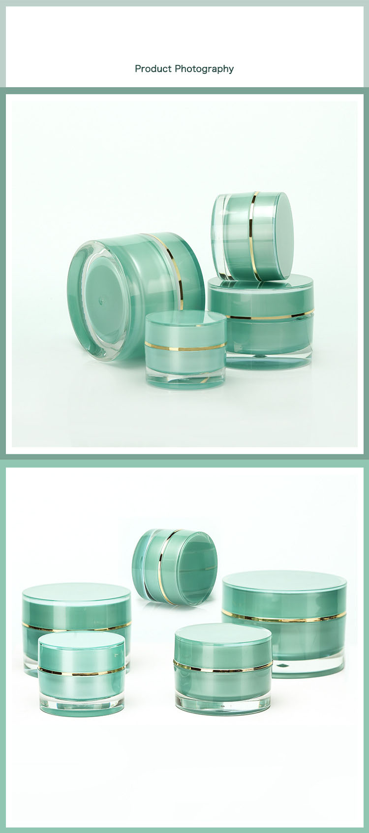 Wholesale Plastic Green Cosmetic Cream Jar
