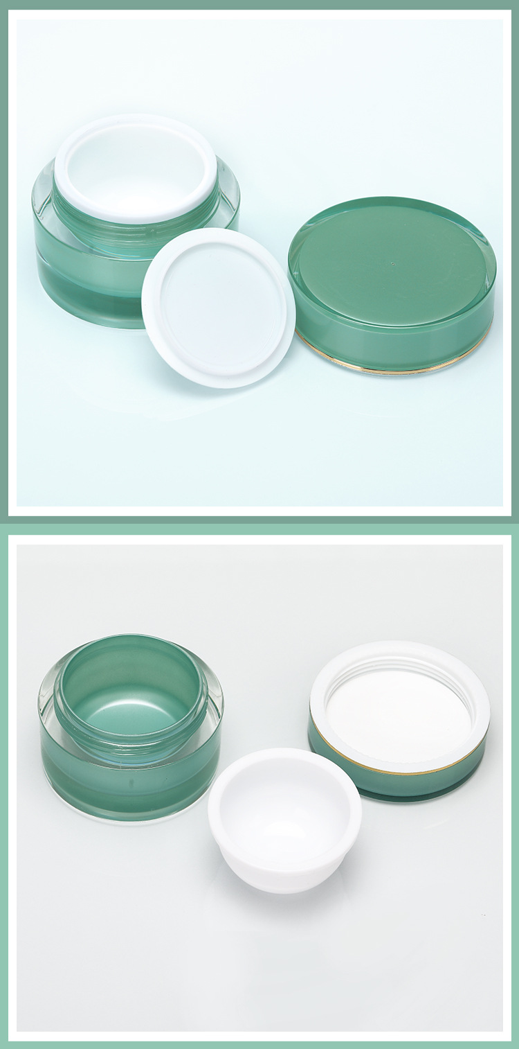 Plastic Green Cosmetic Cream Jar