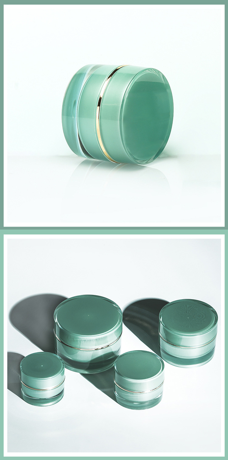Plastic Green Cosmetic Cream Jar Round Acrylic Jars For Cosmetics