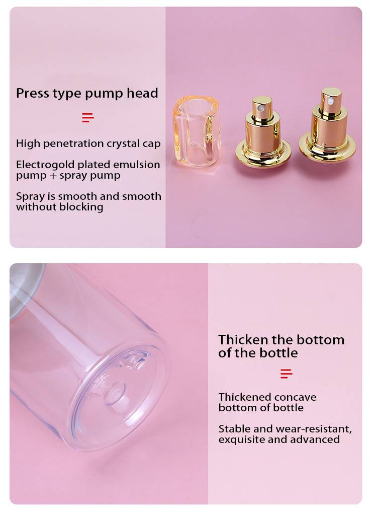 Plastic Cosmetic Bottle Set, Luxury Cream Jar With Gold Lid